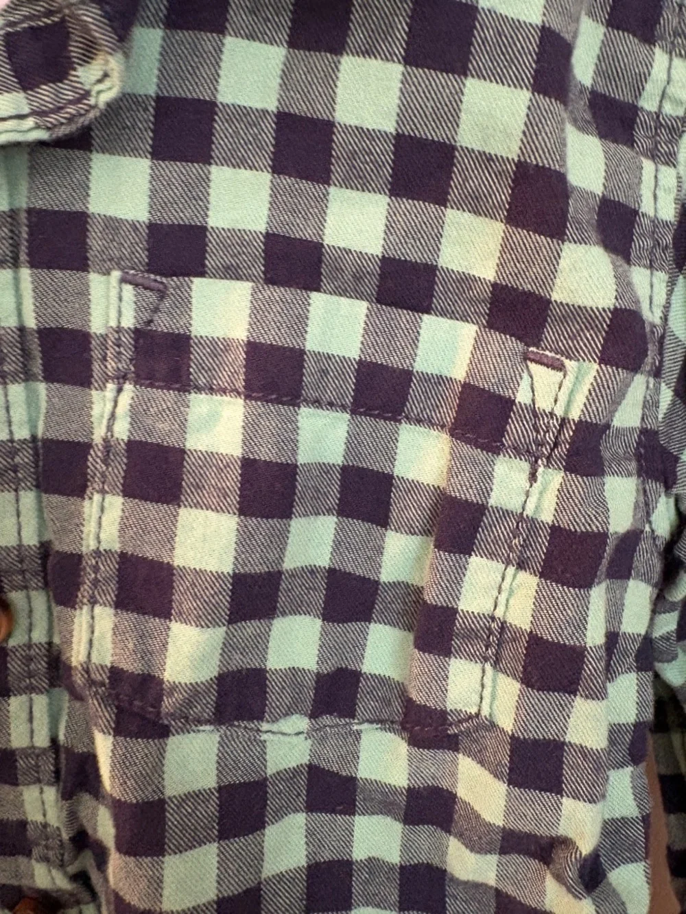 Carter's Toddler Flannel Shirt 3T Green Plaid Buffalo Check Button Down